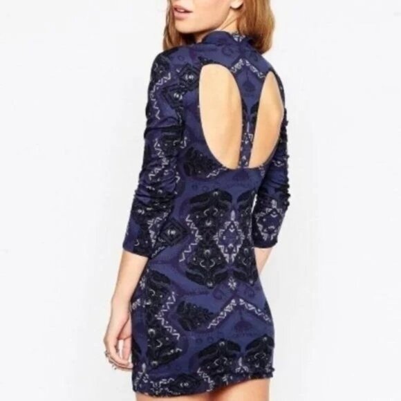 Free People Cute & Cozy in Midnight Combo Mini Dress - Picture 3 of 7